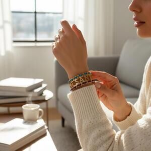 Chanel Lambskin leather and metal Statement Bangle Vintage Bracelet 2015